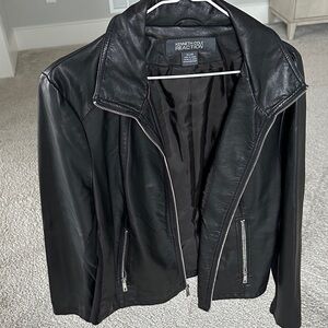 Kenneth Cole Reaction Black Leather Jacket for Men